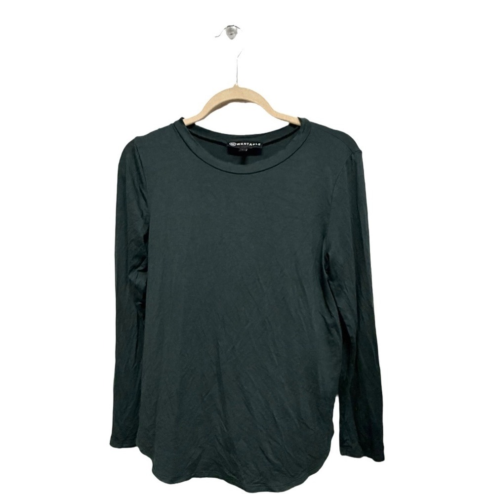 Wantable Women's Medium Dark Green Modal Blend Long Sleeve Tunic Top